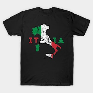 Italia Map and Italy Flag Souvenir T-Shirt